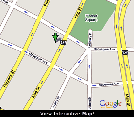 281 McDermot Ave. - Bedford Building Parkade and Retail Complex Map - Courtesy Google Maps